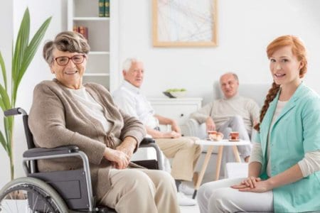 Senior on a wheelchair