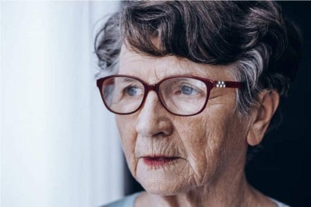 Sad older lady