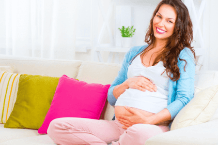 Preganant Women Smiling