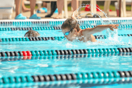 child swiming