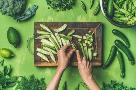flat-lay-of-healthy-green-vegan-cooking